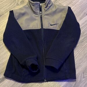 Nike Kids Dark Blue and Gray Fleece Jacket